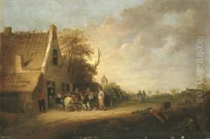 Peasants Merrymaking Outside An Inn
