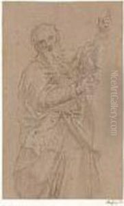 Etude D'orateur Prechant by Bon De Boulogne