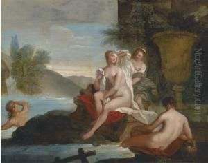 Diana And Her Nymphs Bathing by Bon De Boulogne