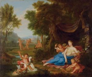 Venus With Attendant Putti In A Wooded Landscape