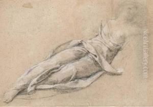 Une Femme Drapee Allongee by Louis de, the Younger Boulogne