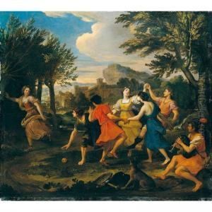 Arcadian Landscape With Figures Dancing