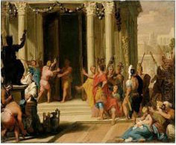 The Emperor Augustus Ordering The Closing Of The Doors Of The Temple Of Janus - view 1