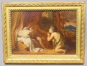 Christ Child Adorned By Young St. John The Baptist by Louis de, the Younger Boulogne