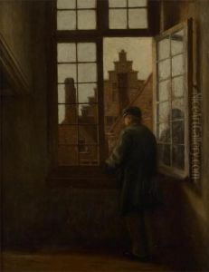 Homme A La Fenetre by Henri De Braeckeleer