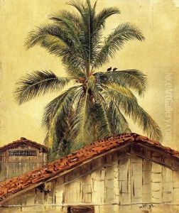 Palm Trees and Housetops, Ecuador by Frederic Edwin Church