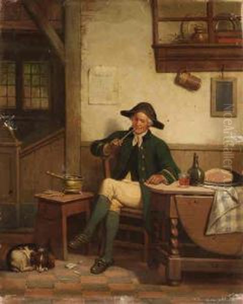 An Officer Smoking A Pipe - view 1