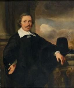 Portrait D'homme Accoude A La Balustrade