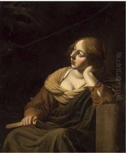 A Girl Looking Up In Adoration, (the Annunciation ?) A Girl Looking Up In Adoration, (the Annunciation ?)