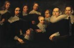 A Group Portrait Of A Family by Jan De Bray