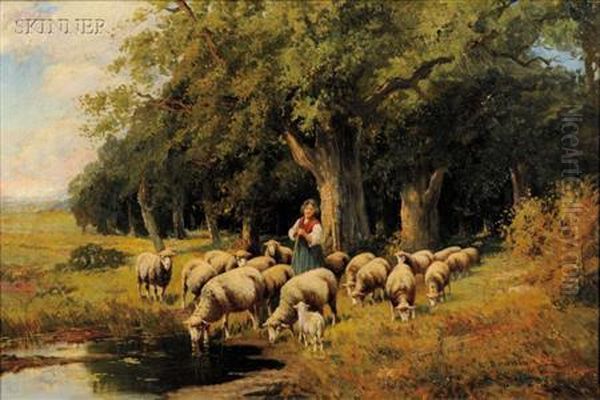 A Shepherdess And Her Flock - view 1