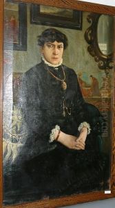Dame Van Stand In Een Interieur.