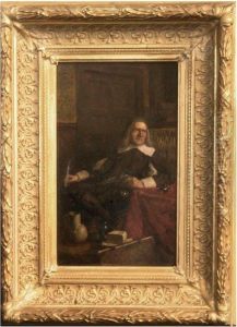 Portrat Eines Herrn Inbarocker Tracht by Leon Meuter De Brunin
