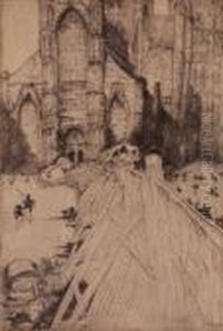 St. Nicolaskirche In Gent - Vorplatz by Jules De Bruycker