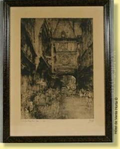 Rue De La Grosse Horloge A Rouen by Jules De Bruycker