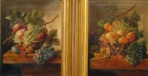 Corbeille De Fruits Sur Un Entablement by Cornelis Johannes De Bruyn
