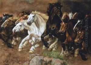 Paarden by Constant De Busschere