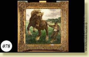 Le Paysan Et Son Cheval by Constant De Busschere