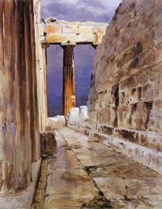 North Peristyle, Parthenon, Athens by Frederic Edwin Church
