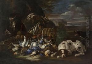 Paesaggio Con Cani E Cacciagione