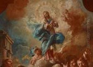 Apotheose Der Himmelfahrt Mariens Mit Kirchenheiligen by Lorenzo De Caro