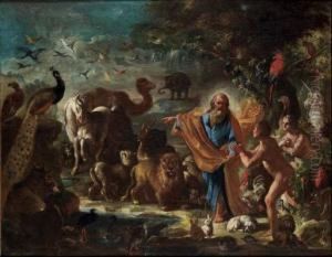 Dio Mostra Ad Adamo Ed Eva Gli Animali Nel Paradiso Terrestre