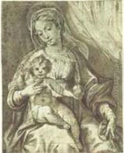 Brune, Lavis Brun Et Rehauts De Gouache Blanche by Lorenzo De Caro