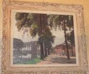"allee D'arbres Au Bord De La Riviere" by Paul De Castro