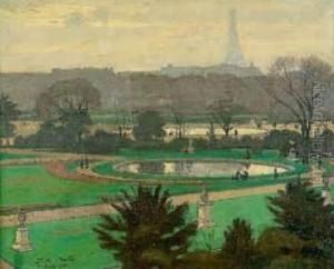 Le Jardin Des Tuileriesen Automne by Paul De Castro