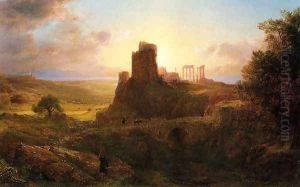 The Ruins at Sunion, Greece by Frederic Edwin Church
