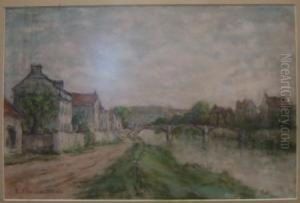 Maisons Au Bord De L'eau by Ernest Ponthier De Chamaillard