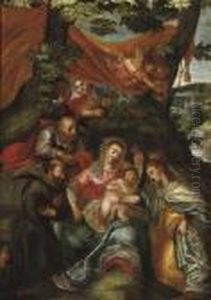 The Mystic Marriage Of Saint Catherine Of Alexandria by Hendrick De Clerck