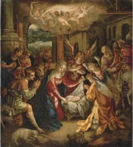 The Adoration Of The Shepherds With The Annunciation To Theshepherds Beyond