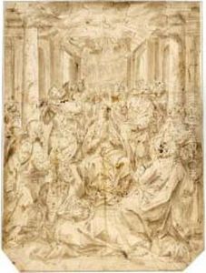 Pentecost (acts 2:1-4) by Hendrick De Clerck