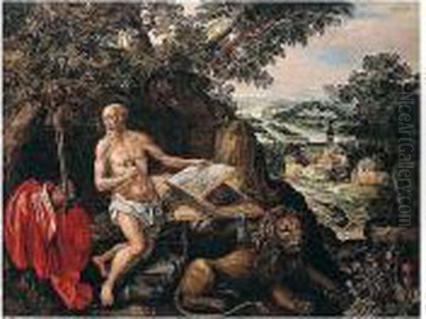 Saint Jerome In A Landscape - view 1
