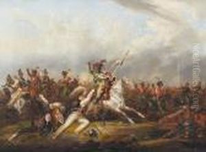 Schlachtenszene Aus Den Napoleonischen Kriegen by Jean-Henri Decoene