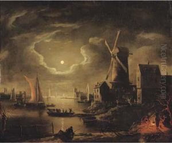 A Moon-lit River Landscape - view 1