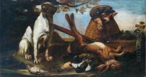 Paesaggio Con Cane Che Fa Da Guardia Alla Selvaggina