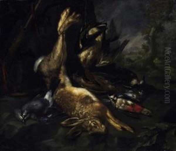 Hunting Still Life With Slain Hare And Feathered Game - view 1