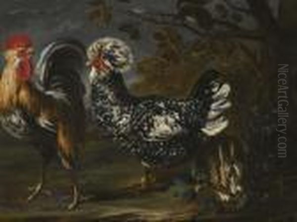 Rooster, Hen, Hare And Squirrel. - view 1