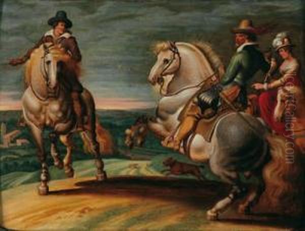A Paesaggio Con Tre Cavalieri - view 1