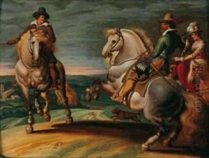 A Paesaggio Con Tre Cavalieri A Paesaggio Con Tre Cavalieri