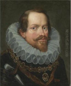 Portrait Of A Gentleman, Head And Shoulders, Wearing The Order Of The Ss. Annunziata