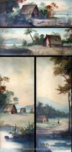 Maori Village Scenes - Four by John de Critz