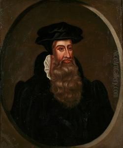 Portrait Of A Gentleman With Beard, Painted Oval by John de Critz