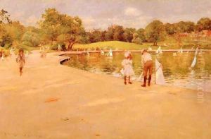 Lilliputian Boat-Lake - Central Park (or Lilliputian Boats in the Park; Central Park)