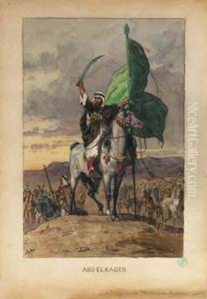 Two Elegant Ladies And A Gentleman On Horseback - view 1