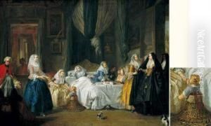La Visite De Dames Maltaises A L'accouchee (madame Loth) by Antoine de Favray