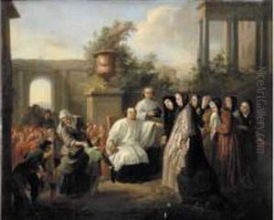 La Visite Des Femmes De Charite Dans Un Orphelinat by Antoine de Favray