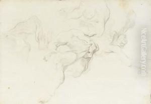 Un Ange Volant Vu De Dos by Gregorio de Ferrari